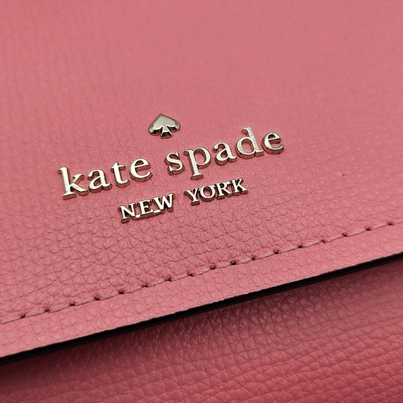Kate Spade pink peach clutch wallet crossbody bag gold chain‎ straps - Picture 8 of 10